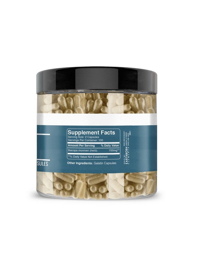 earthborn elements Bacopa Monnieri 200 Capsules Pure & Undiluted No Additives - Image 5