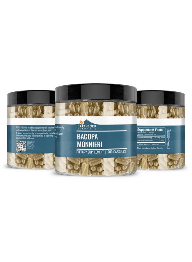 earthborn elements Bacopa Monnieri 200 Capsules Pure & Undiluted No Additives - Image 3