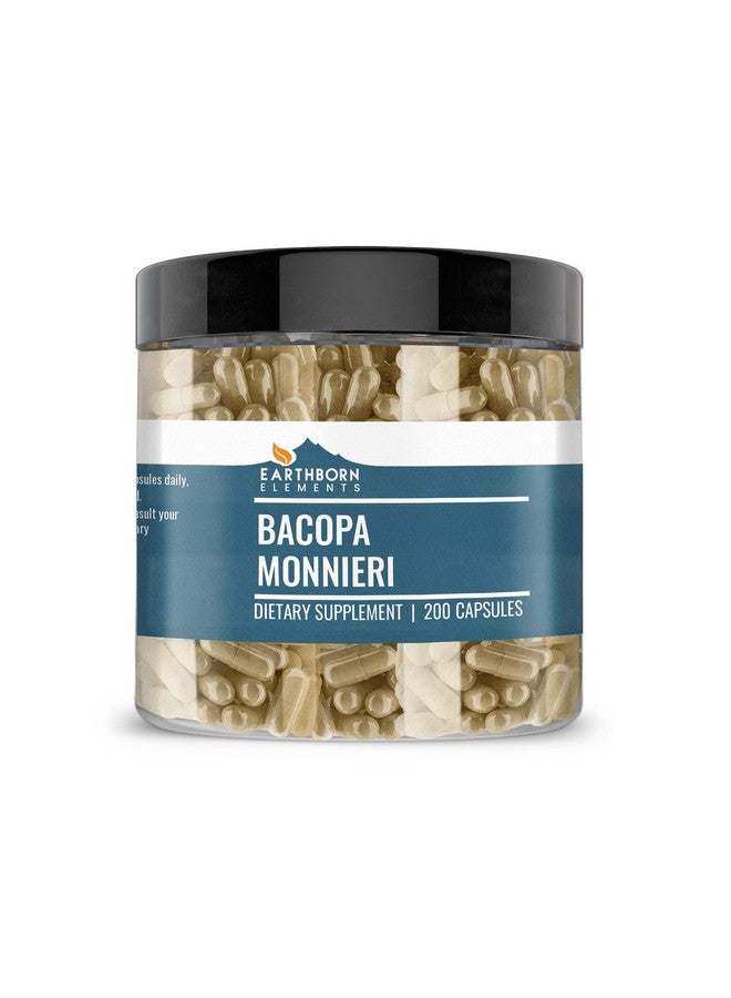 earthborn elements Bacopa Monnieri 200 Capsules Pure & Undiluted No Additives - Image 1