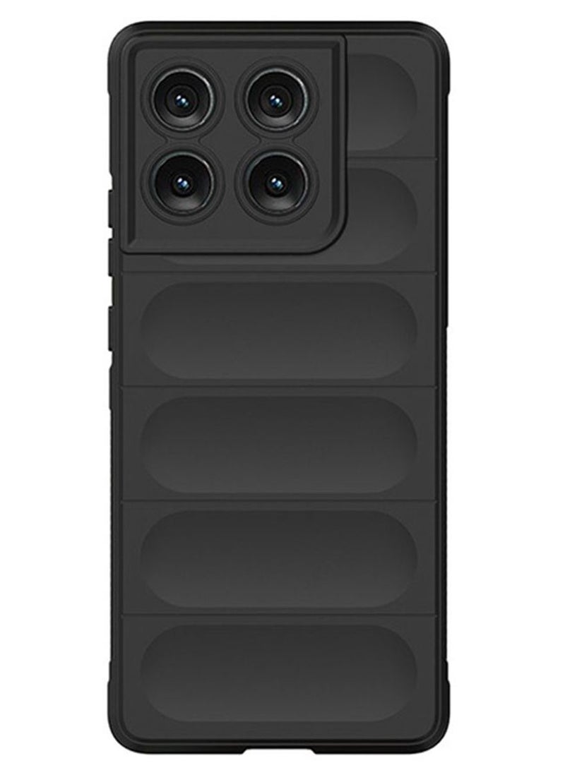 for Motorola Edge 60 Fusion Case Cover, Heavy Duty 4D Striped Pattern Sensory Soft Silicone Full Portection Shockproof Phone Case for Motorola Edge 60 Fusion, Black - Image 1