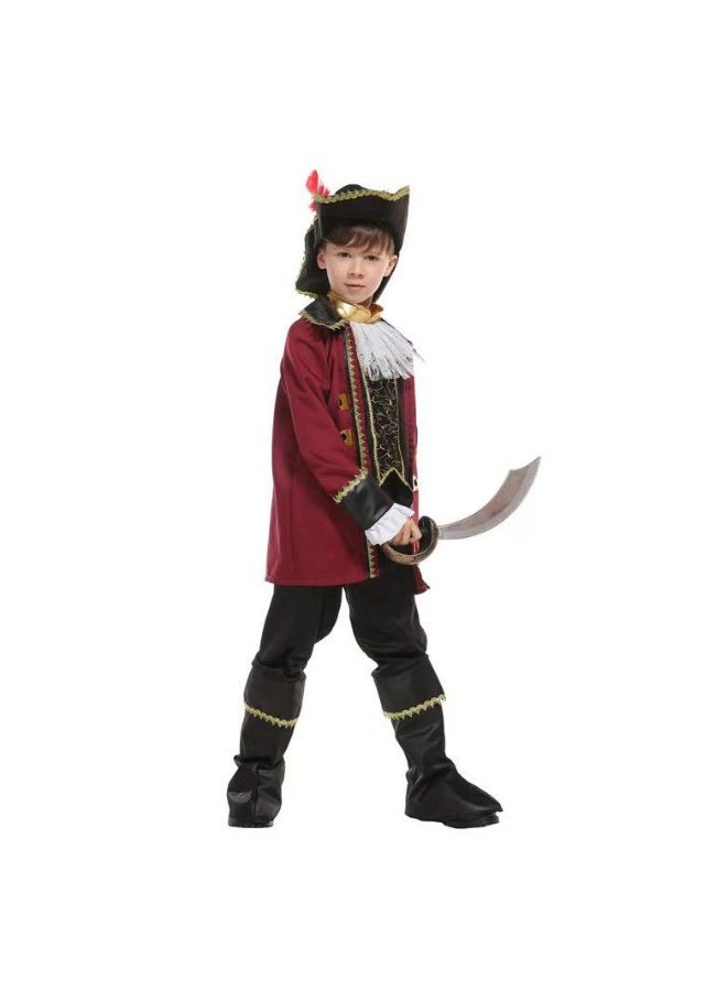Home Smart Premium Pirate Fashion Children Costume for Boys | 8 pcs Fancy Performance Dress for Cosplay, Theme Parties and Halloween, Ideal for Birthday Gift. - Image 2