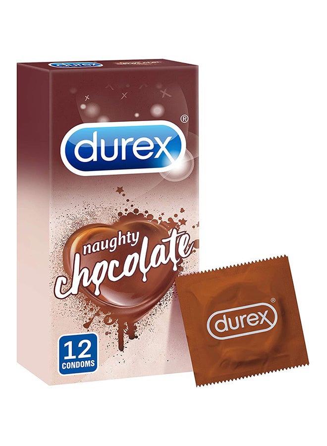 Durex Naughty Chocolate Flavored Condoms 12 Pieces - Image 1