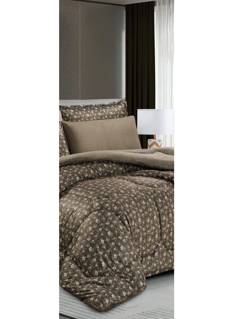 Horse Double bedspread made of soft velvet and fur with a floral design to provide you with warmth and comfort - Image 3