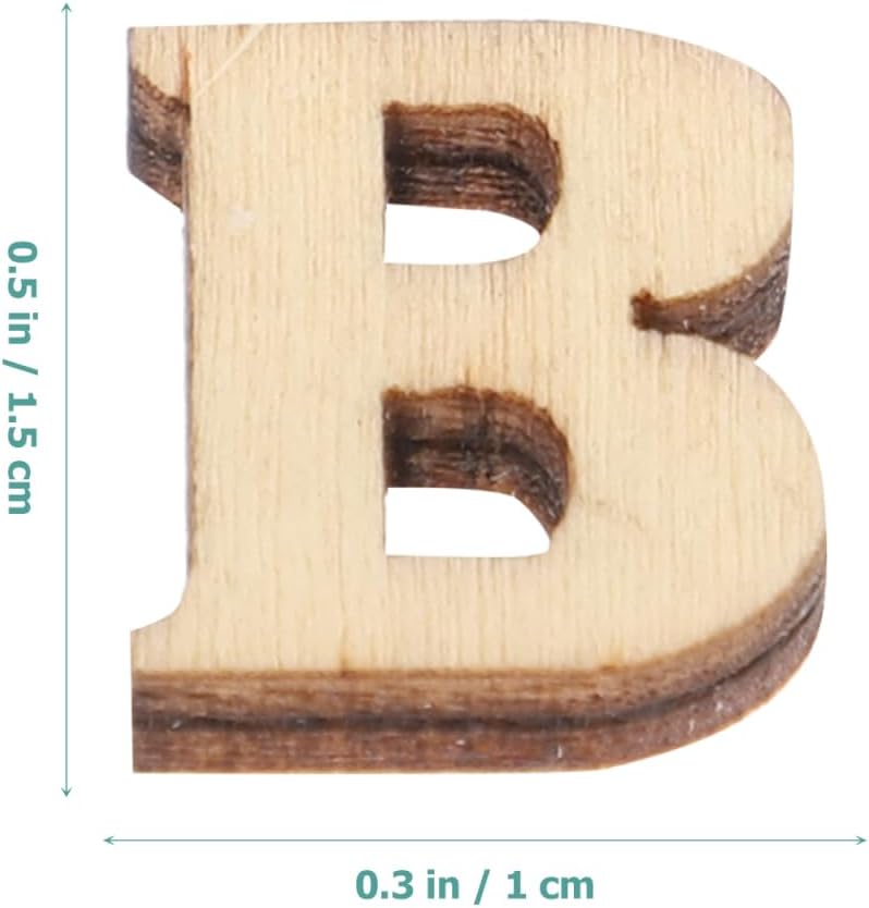 EXCEART Small Wooden Letters for Crafts 1.5 Inch Natural Wood Slice Alphabet Buttons DIY Educational Toy for Kids Scrapbooking Art Projects - Image 2