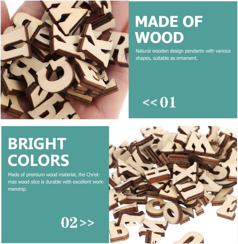 EXCEART Small Wooden Letters for Crafts 1.5 Inch Natural Wood Slice Alphabet Buttons DIY Educational Toy for Kids Scrapbooking Art Projects - Image 5