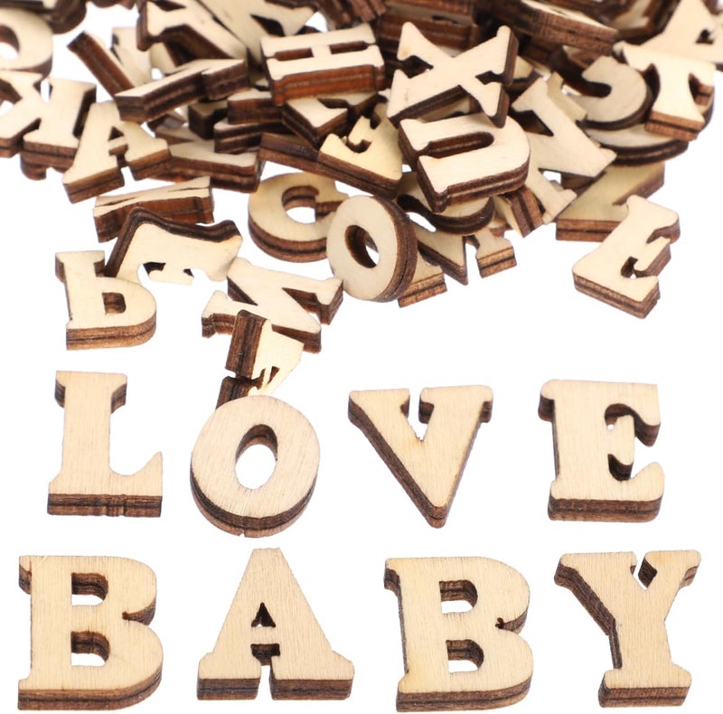 EXCEART Small Wooden Letters for Crafts 1.5 Inch Natural Wood Slice Alphabet Buttons DIY Educational Toy for Kids Scrapbooking Art Projects - Image 1