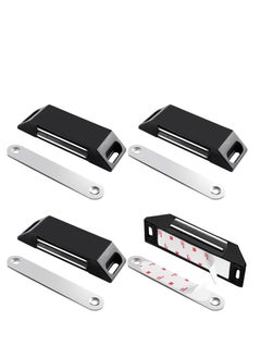 Y&D Magnetic Door Catch, 4 Pack Cupboard Magnets Adhesive Cabinet ,Magnetic Catches Heavy Duty Magnet Latches Black Wardrobe for Kitchen, Closet, and Doors  - Image 1