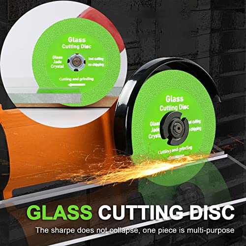 Heyseri Glass Cutting Disc Pack of 5, Ultra-Thin Diamond Cutting Disc Saw Blade Suitable for 4 Inch Angle Grinder, Diamond Cut Off Wheels for Glass Ceramic Marble Jade Crystal - Image 5