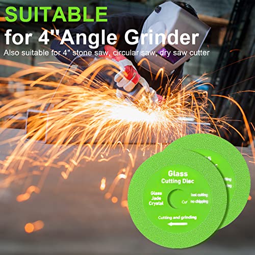Heyseri Glass Cutting Disc Pack of 5, Ultra-Thin Diamond Cutting Disc Saw Blade Suitable for 4 Inch Angle Grinder, Diamond Cut Off Wheels for Glass Ceramic Marble Jade Crystal - Image 3