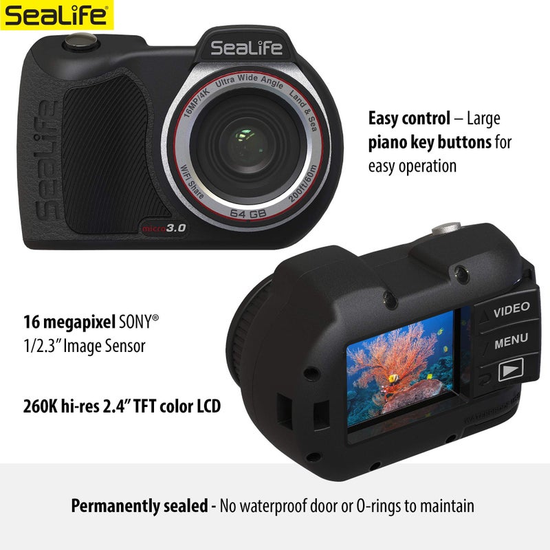 SeaLife Micro 3.0 Pro Duo 5000 Set Underwater Camera & Dual Light Set for Photography and Video, Easy Set-up, Wireless Transfer, Includes Travel case - Image 2