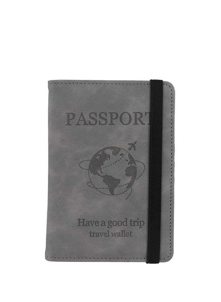 Passport Holder for Travel Essentials, Passport Wallet Cover Case for Travel Must Haves Accessories,Passport Book Holders for Women and Men(gray)  - Image 1