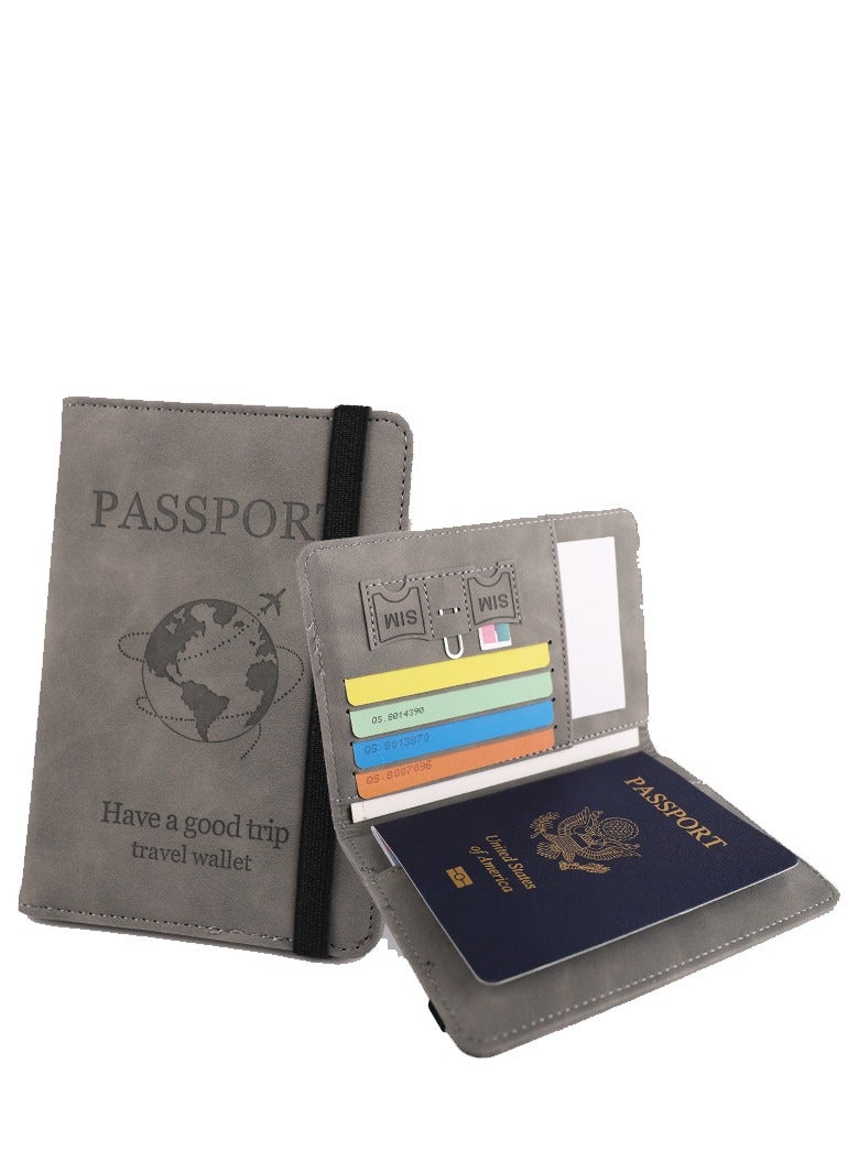 Passport Holder for Travel Essentials, Passport Wallet Cover Case for Travel Must Haves Accessories,Passport Book Holders for Women and Men(gray)  - Image 4