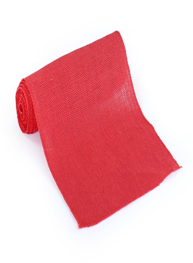 MDS® Pack of 5 Natural Burlap Table Runner, 12 x 108 Inch, Jute Rustic Farmhouse Boho Table Decor for Wedding Reception, Dining Table, Bridal Shower, Baby Shower & Party Decorations - Red - Image 4