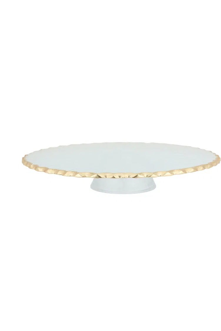 Alsaif Gallery Al Saif Gallery glass cake stand, 30.5 x 5.5 cm - white - Image 1