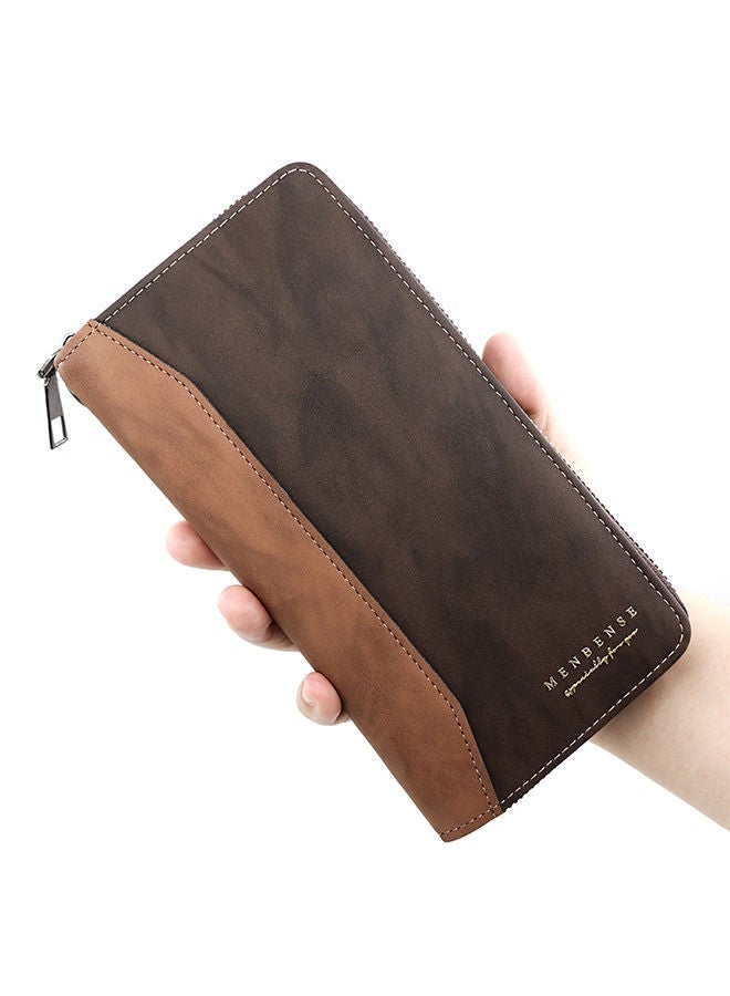 MenBense Large Capacity Leather Men's Long Wallet Stylish Card Holder Clutch with Zipper and Strap for Business Commute - Image 4