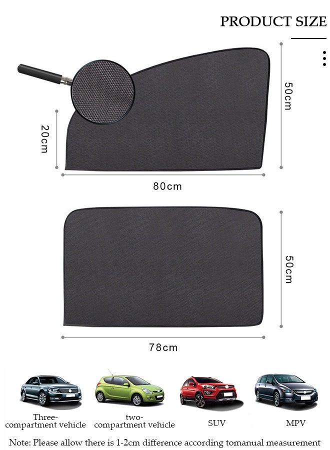 DUNISO 4-Piece Car Magnetic Window Sunshade for Side Window Front and Rear Windshield UV Rays Sun Visor Protector, Heat Blocker Visor Keep Car Cool - Image 5