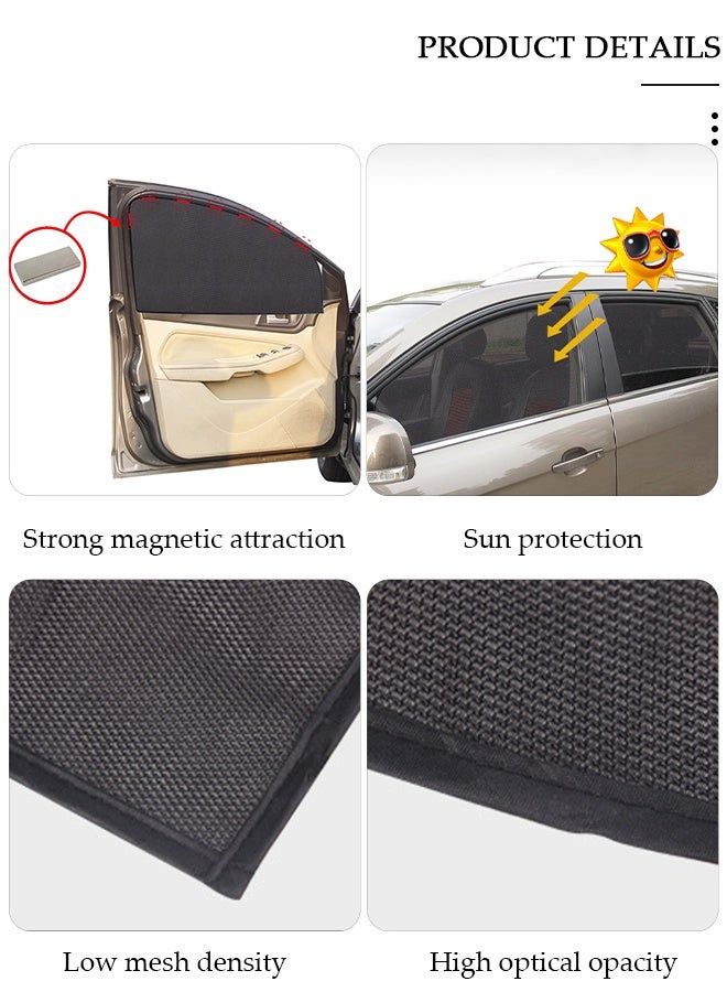 DUNISO 4-Piece Car Magnetic Window Sunshade for Side Window Front and Rear Windshield UV Rays Sun Visor Protector, Heat Blocker Visor Keep Car Cool - Image 3