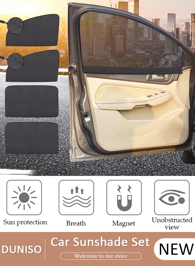 DUNISO 4-Piece Car Magnetic Window Sunshade for Side Window Front and Rear Windshield UV Rays Sun Visor Protector, Heat Blocker Visor Keep Car Cool - Image 1