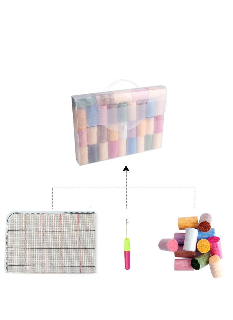 Generic - Latch Hook Kits Pillow Case Embroidery Carpet Set Needlework Pillow Cover Sofa Cushion Cover DIY Latch Hook Craft Kits for Kids Beginners - Image 1