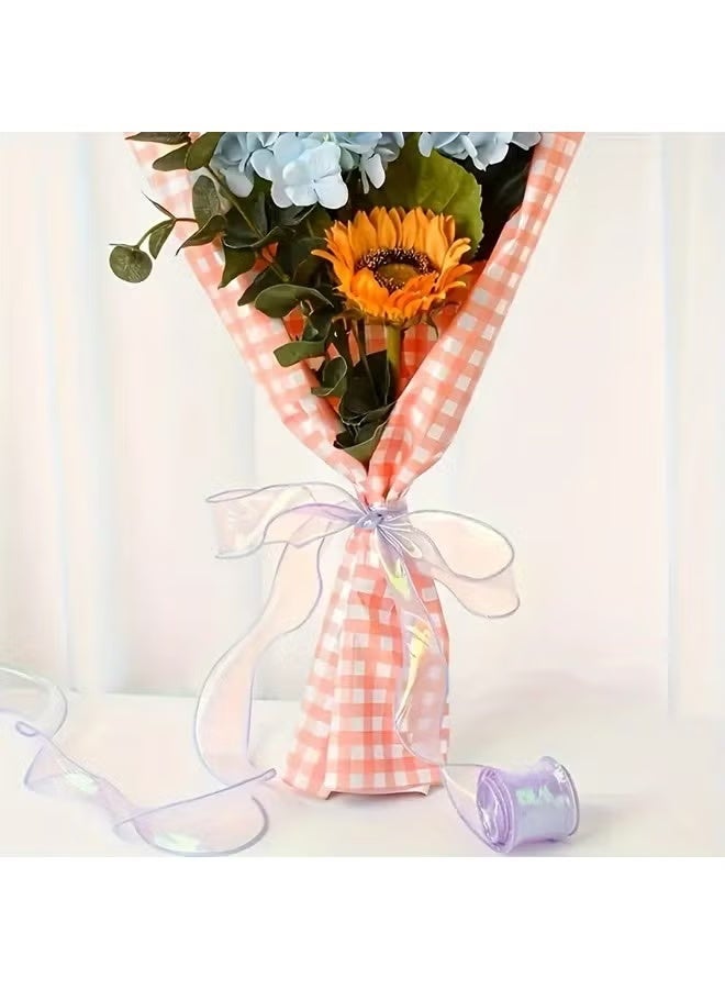 GIFT 6pcs, 1.57 inch x 10 yards (Total 60 yards) Fishtail Ribbon Flower Packaging Ribbon Bow Wavy Yarn Floral Yarn Ribbon, Ribbons for Bouquets, Craft Supplies - Image 3