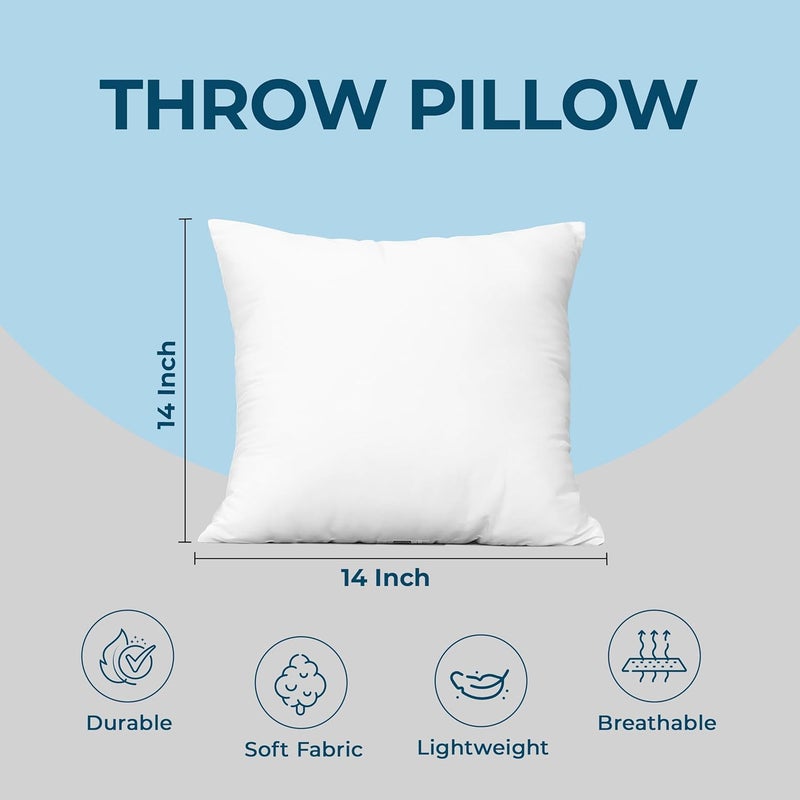 Utopia Bedding Decorative Throw Pillow Insert (14 x 14 Inches  White) - Set of 1  Ideal for Sofa  Couch  and Bed - Image 4