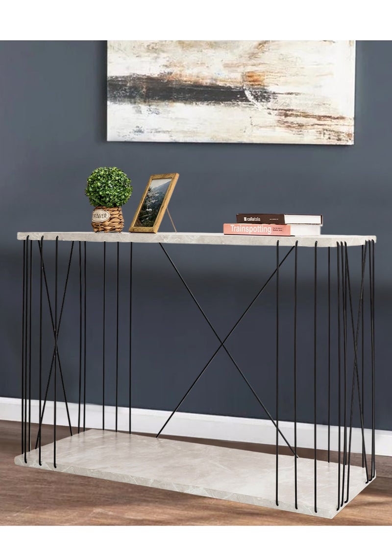 طاولة كونسول MDF بإطار معدني، طاولة جانبية حديثة لطاولة الزينة لغرفة المعيشة 120*40*80 سم - Image 1