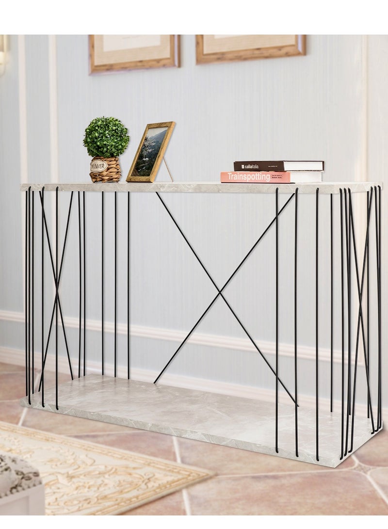طاولة كونسول MDF بإطار معدني، طاولة جانبية حديثة لطاولة الزينة لغرفة المعيشة 120*40*80 سم - Image 2