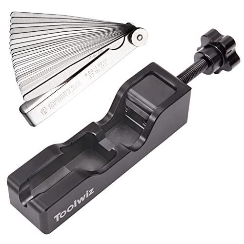Toolwiz Spark Plug Gap Tool with 32 Blade Steel Feeler Gauge Gapping Tool for Most 10mm 12mm 14mm 16mm Thread Spark Plugs Black - Image 1