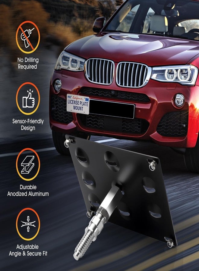 ACLONG Front Tow Hook License Plate Mount Bracket Fit for BMW 1 3 5 Series E46 E90 E91 E92 E93 F30 E39 F10 X5 E70 G30 No-Drill Front Bumper Plate Holder Kit - Image 5