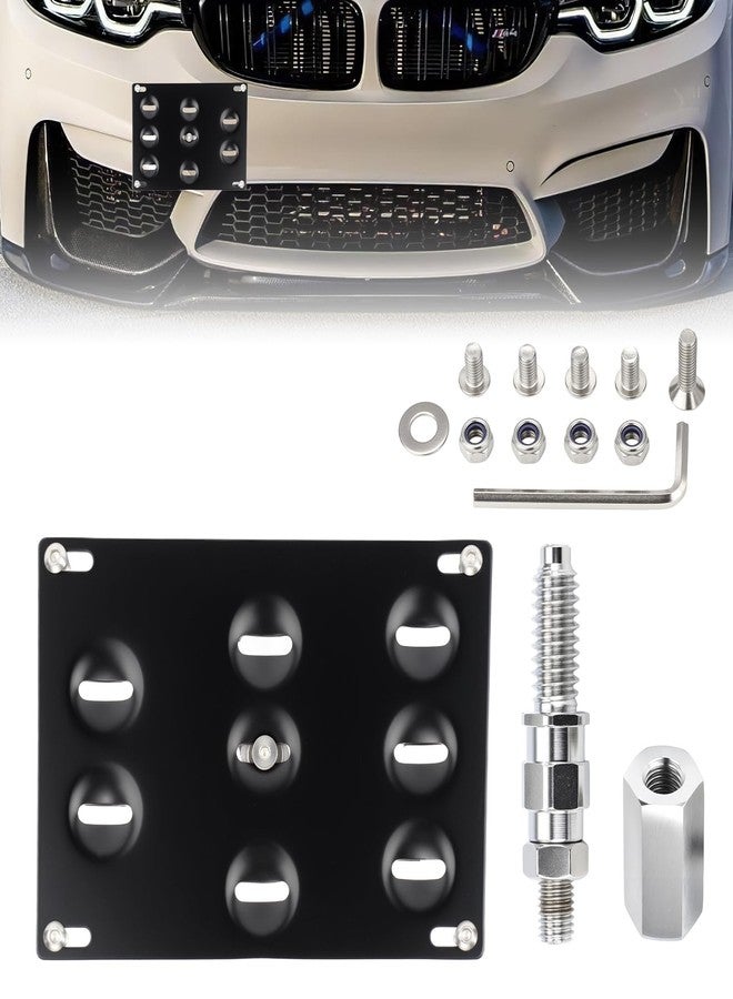 ACLONG Front Tow Hook License Plate Mount Bracket Fit for BMW 1 3 5 Series E46 E90 E91 E92 E93 F30 E39 F10 X5 E70 G30 No-Drill Front Bumper Plate Holder Kit - Image 1