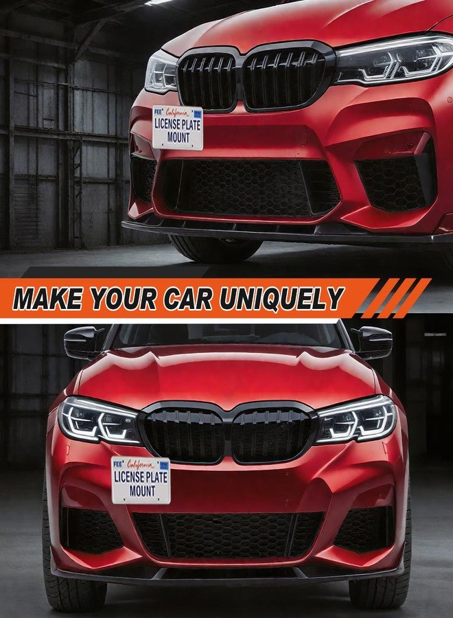 ACLONG Front Tow Hook License Plate Mount Bracket Fit for BMW 1 3 5 Series E46 E90 E91 E92 E93 F30 E39 F10 X5 E70 G30 No-Drill Front Bumper Plate Holder Kit - Image 4
