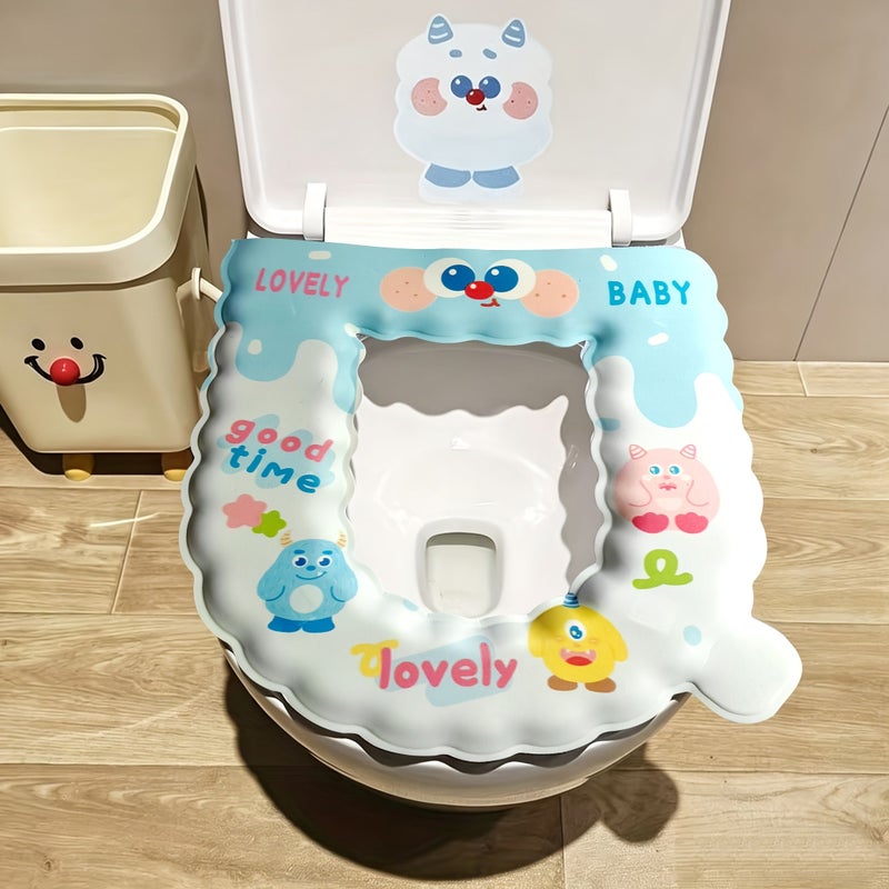 Corrugated Toilet Pad Blue Color Soft Eav Material Toilet Seat Cushion - Image 1