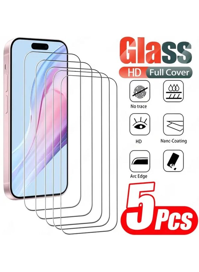 5Pcs HD Tempered Glass Screen Protector For IPhone 17 Pro Max Full Coverage Scratch Resistant - Image 1