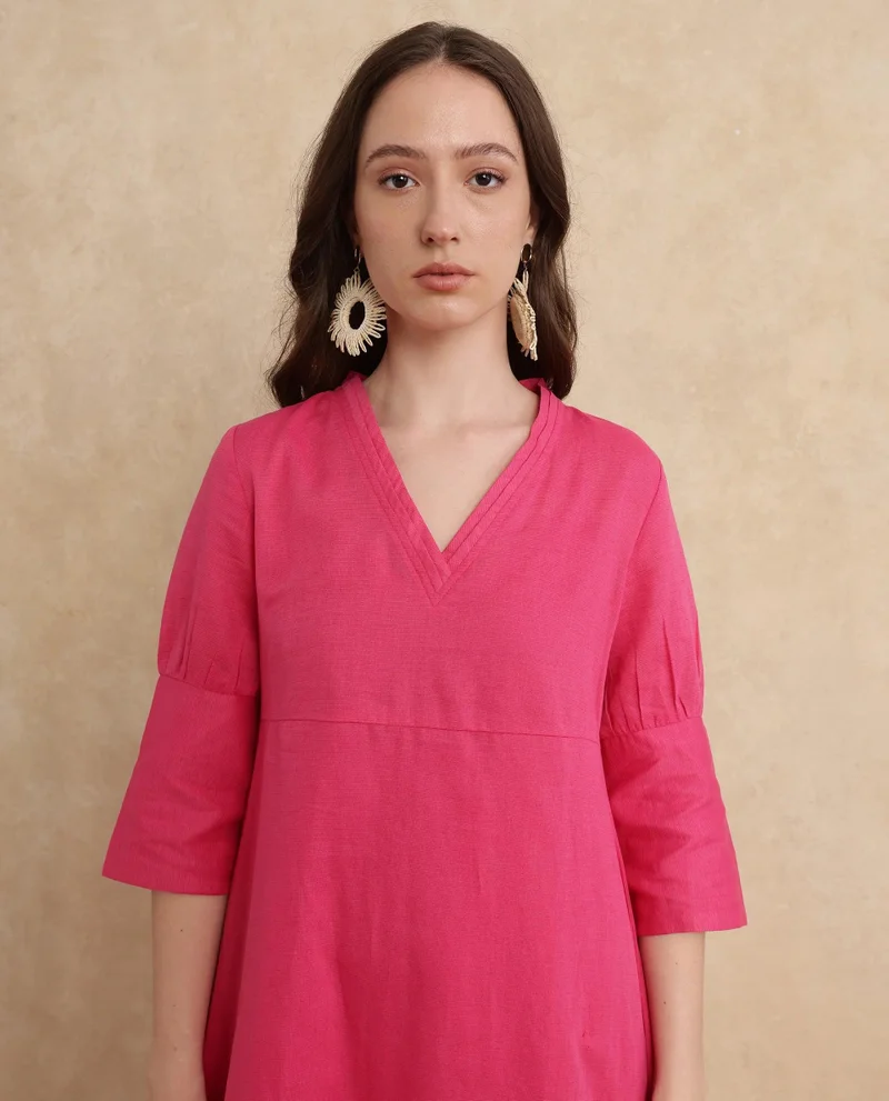 Rareism Women's Linen Midi Dress