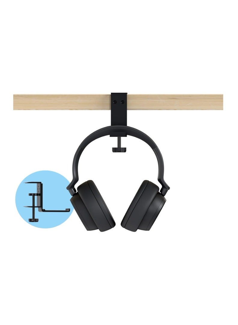 MMOBIEL Under Desk Headphone Stand – Foldable Adjustable Headset Holder – Gaming Headset Stand with Mount & Clamp - Image 4