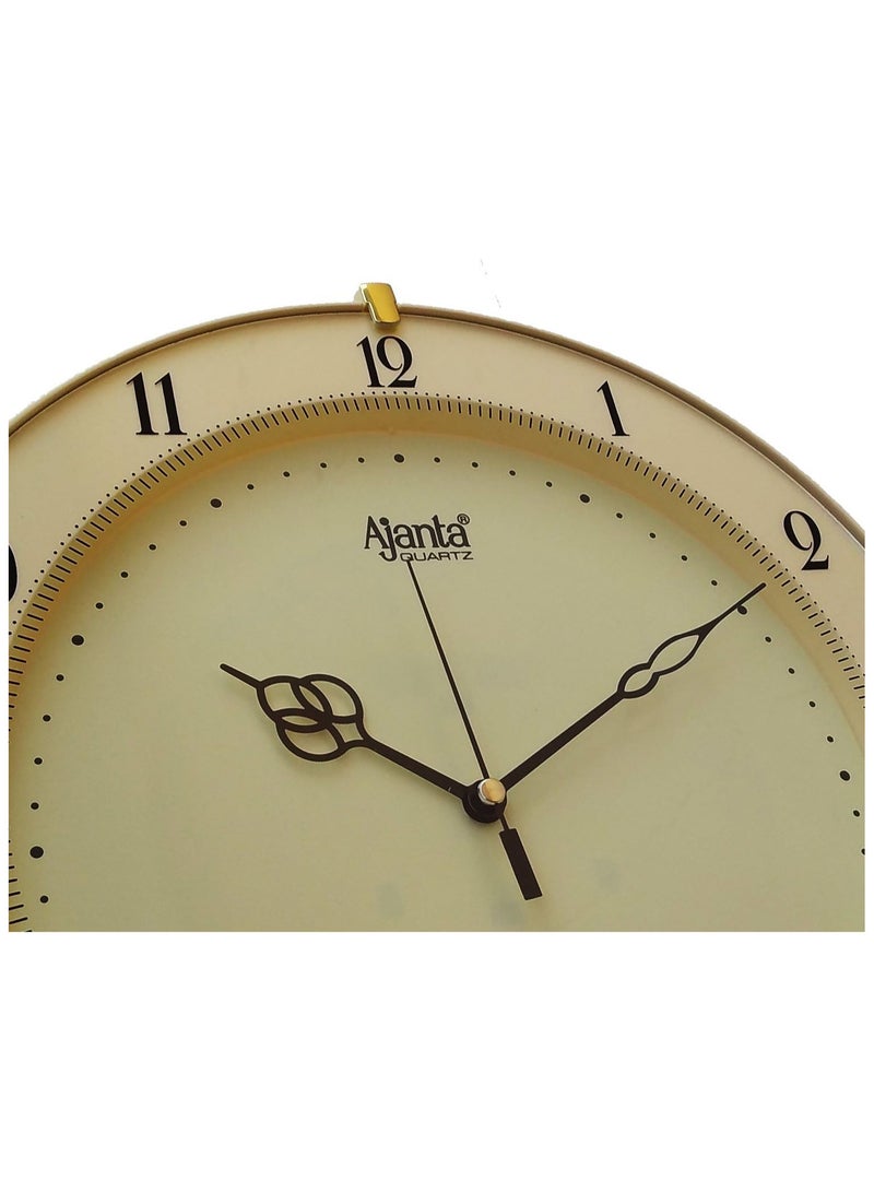 Ajanta Ajanta Abstract Plastic Quartz Round Plastic Analog Wall Clock (28 Cm X 3.5 Cm X 28 Cm, Ivory)  - Image 2