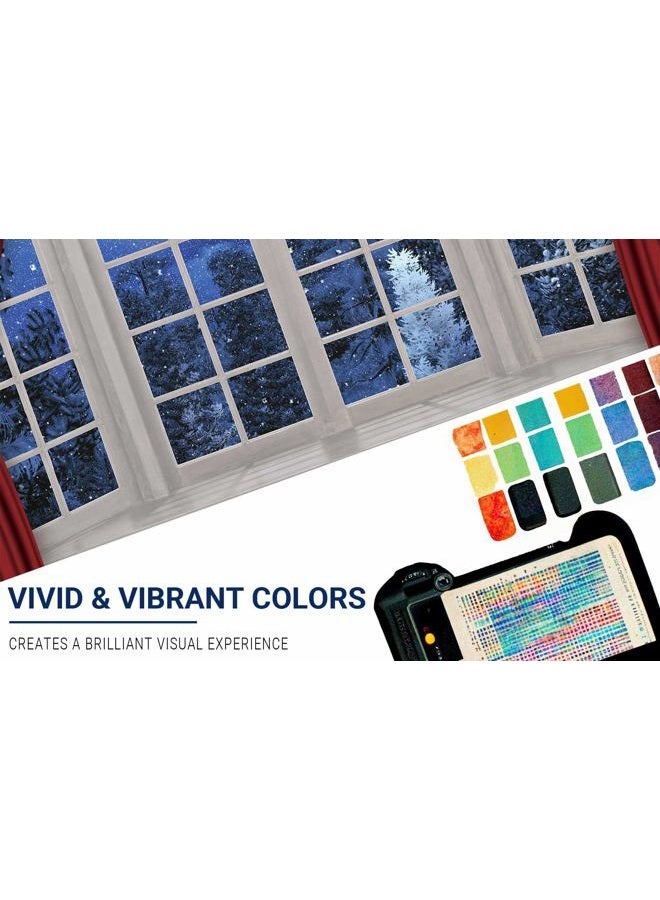 Allenjoy 8x6ft Christmas Window Photography Backdrop Winter Wonderland Snow Tree Starry Sky Moon Reindeer Santa Xmas Photocall Background Party Banner Decor Baby Kids Family Photo Shoot Booth Props - Image 4