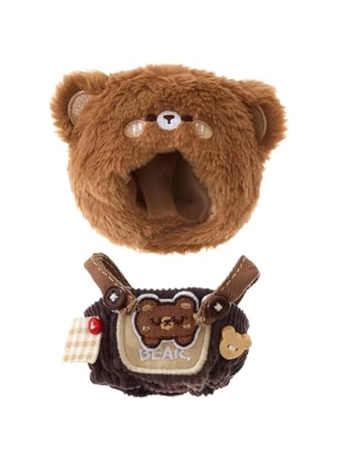 Arabest Plush Doll Clothes, 4 Inches Cute Animal Series Plush Doll Clothes for 10cm Plush Doll, Kawaii Doll Clothes Accessories Set for Birthday Gifts (Brown Bear Set)  - Image 1