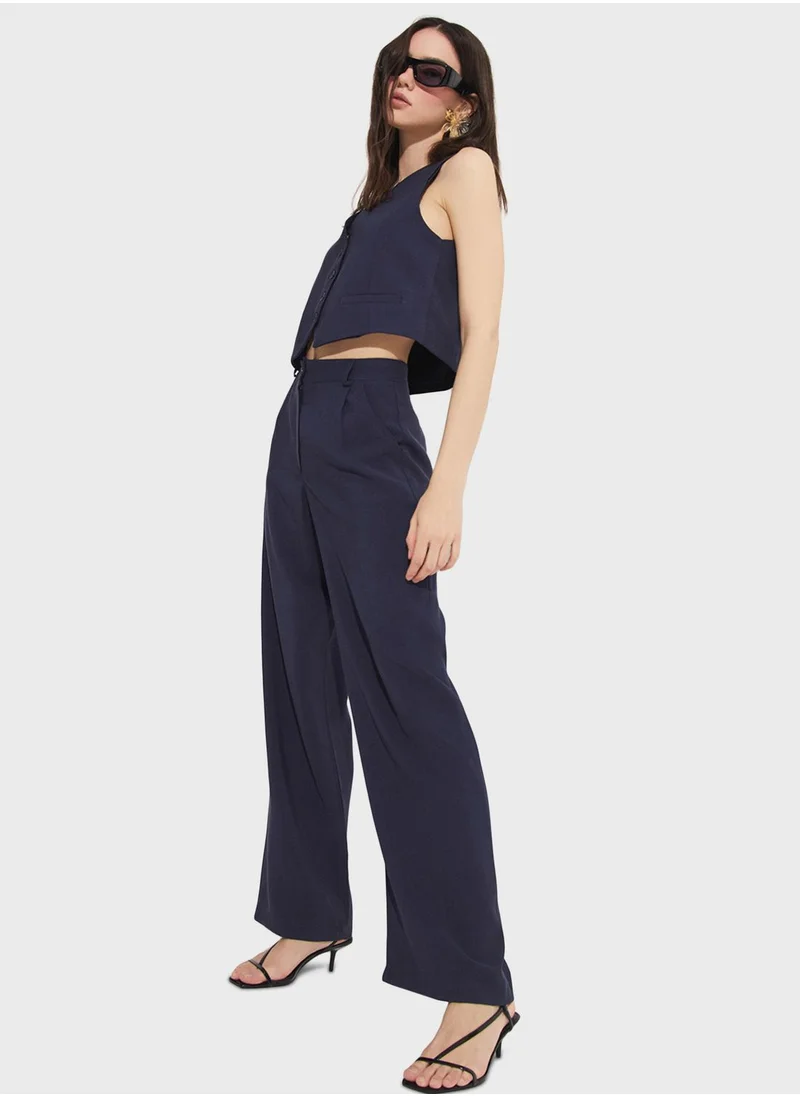 جون Waistcoat & High Waist Pants Set