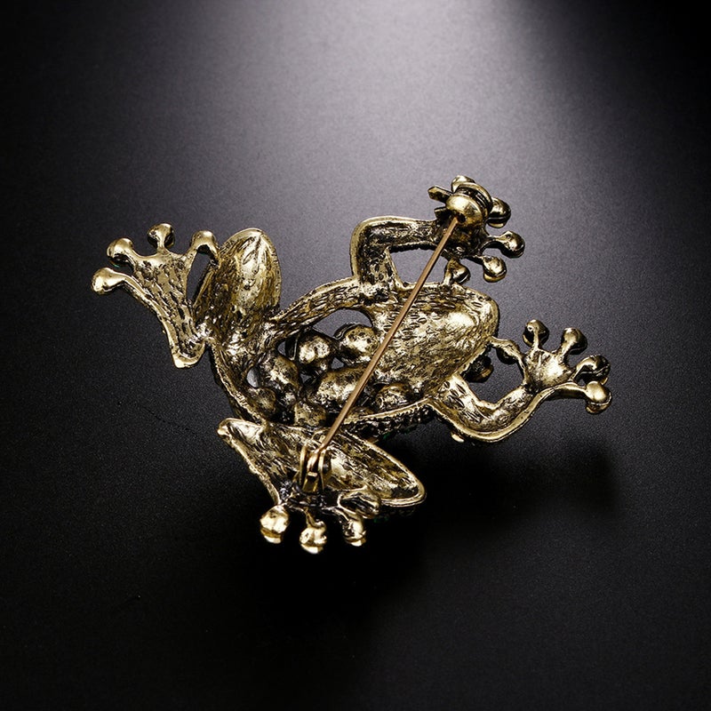 Vintage Green Brooch Simulation Breastpin Crystal Animals Brooch Pin Grade Alloy Brooch for Women Men - Image 5