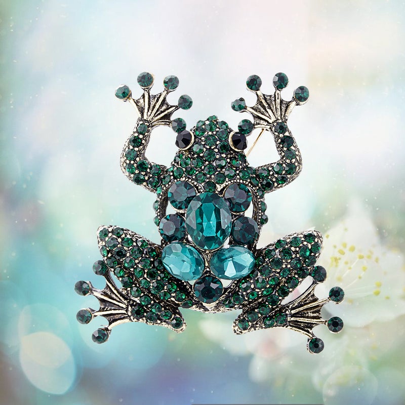 Vintage Green Brooch Simulation Breastpin Crystal Animals Brooch Pin Grade Alloy Brooch for Women Men - Image 3