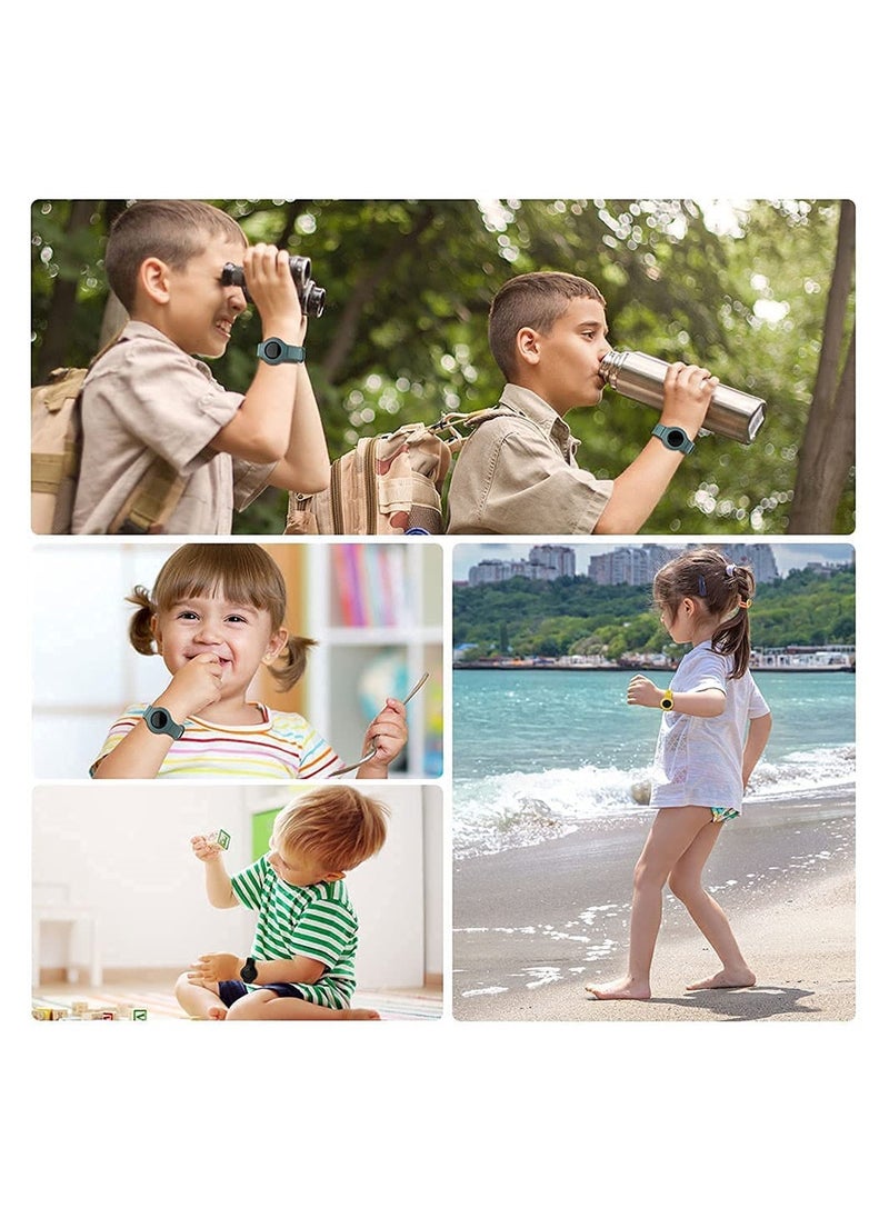 SYOSI - Wristband for Airtag, SYOSI Kids Silicone Bracelet for Airtag, 5 Pack Airtag Watch Band for Kids, Toddler, Baby, Children, Elders, Colorful, Waterproof Wristband for Apple Airtag - Image 1