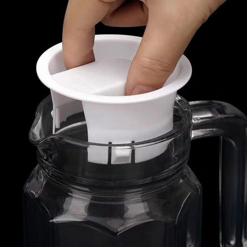 BaiHui Glass Water Pitcher Lids Food Grade Plastic Anti-Dust Splash Resistant Stoppers Covers for Water Jug Glass Bistro Pitcher 2 pieces(White) - Image 3