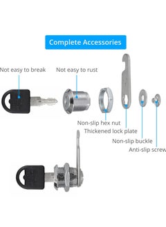 SANMUGEED 30mm 2 Pack Security Mailbox Lock Cylinder Cam Lock Key Lock Box Post Box Lock with 4 Key Security Locks for Mailbox Drawer Cupboard Cabinet Furniture Door  - Image 4