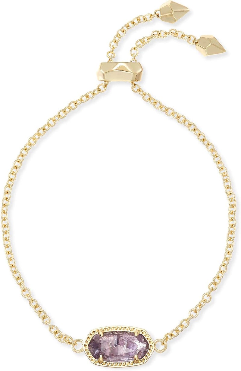 Kendra Scott Elaina Adjustable Chain Bracelet for Women - Gold-Plated with Amethyst Stone - Image 1