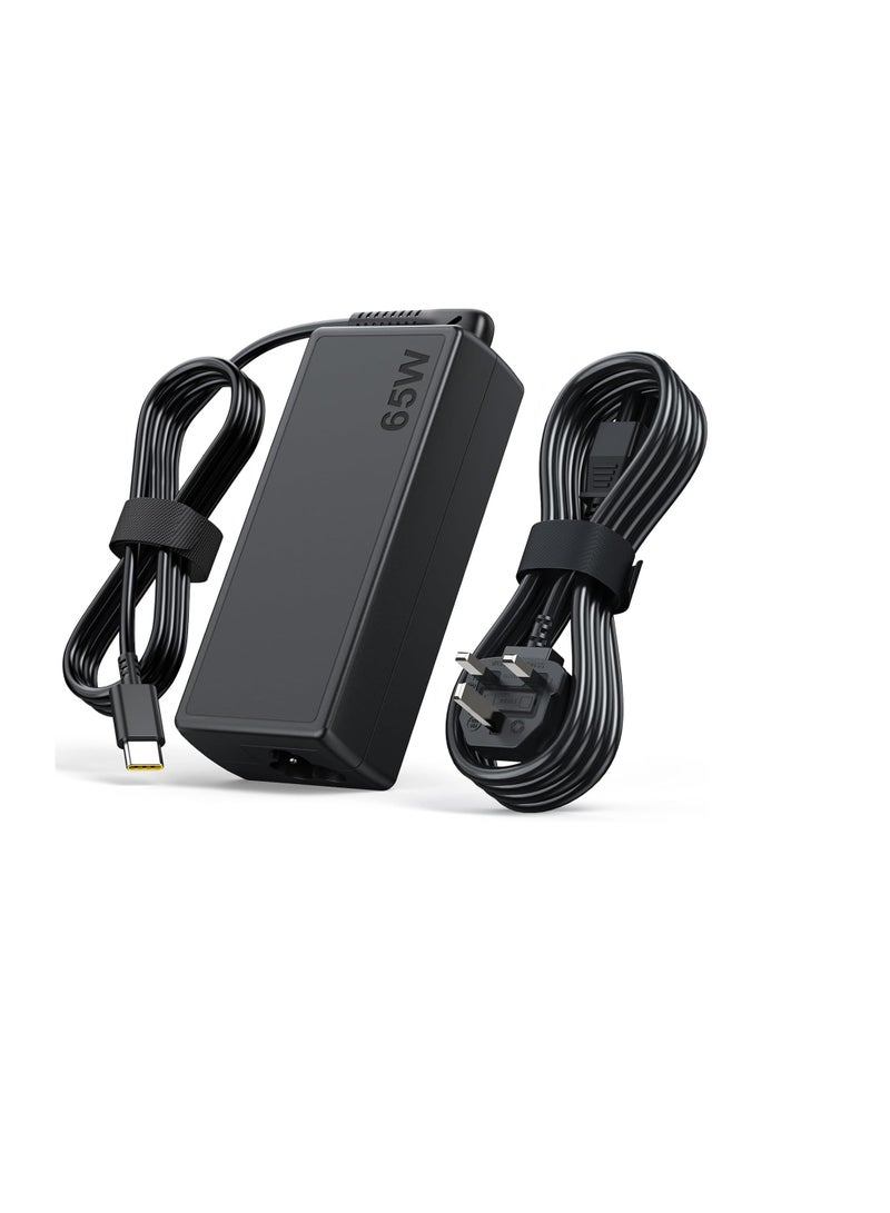 Terabyte 65W USB-C Power Adapte, Multi-Device Compatibility with ThinkPad, Yoga,HP Chromebook, Dell XPS, ASUS,Acer,HUAWEI,Samsung,and More Smart PD Wall Laptop Power Supply(Type C) for Efficient - Image 2