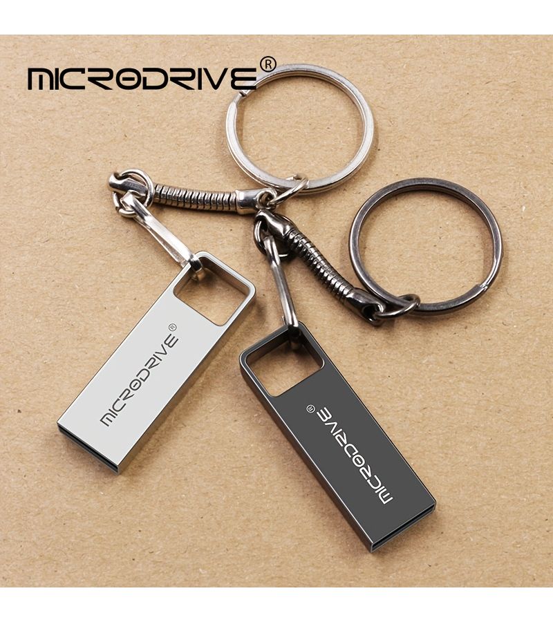 Metal 2.0 64GB USB Flash Drive Square Black With Chain Buckle For PC - Image 2