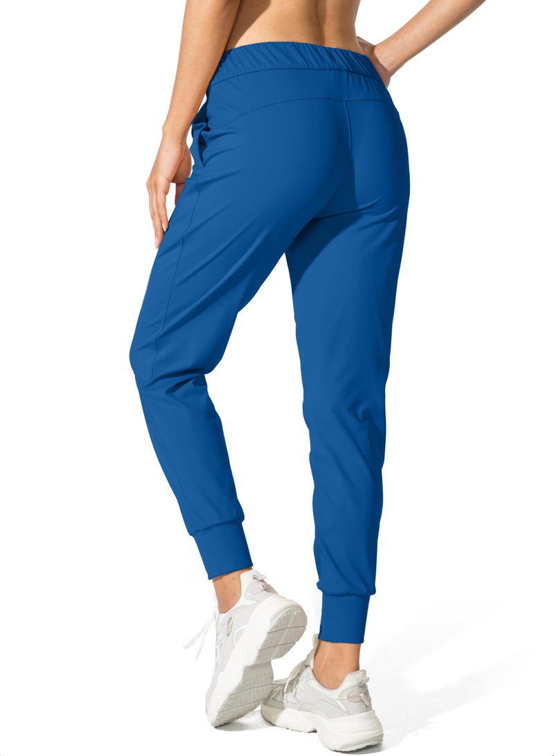 SANTINY Joggers for Women Lightweight Running Drawstring Sweatpants Workout Travel Yoga Athletic Womens Lounge Pants with Pockets(Blue_M) - Image 2
