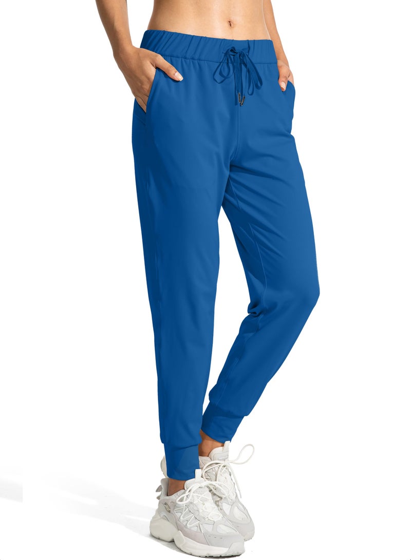 SANTINY Joggers for Women Lightweight Running Drawstring Sweatpants Workout Travel Yoga Athletic Womens Lounge Pants with Pockets(Blue_M) - Image 3