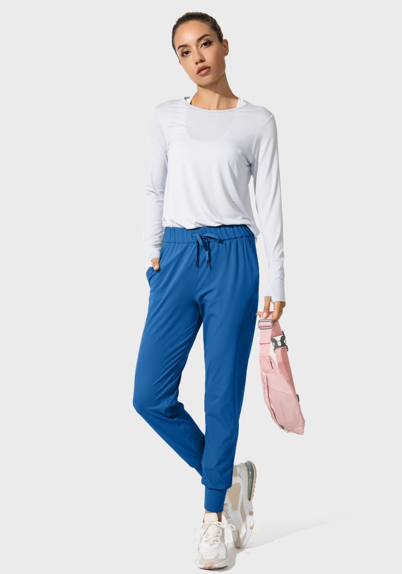 SANTINY Joggers for Women Lightweight Running Drawstring Sweatpants Workout Travel Yoga Athletic Womens Lounge Pants with Pockets(Blue_M) - Image 5
